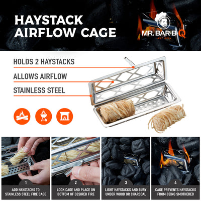 Mr. Bar-B-Q Haystack Fire Starter Airflow Cage - Great for Charcoal & Firewood